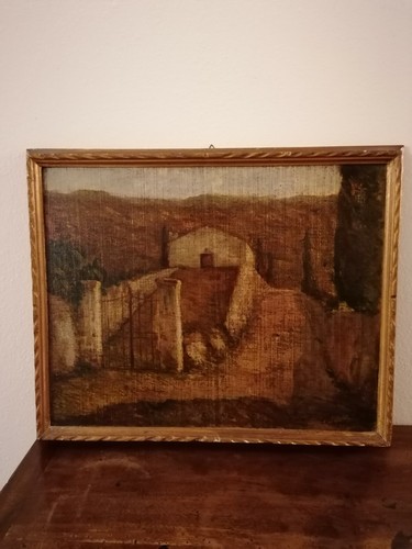 Quadro epoca con paesaggio - quadro,
