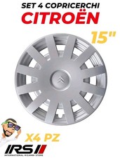 SET 4 COPPE RUOTA COPRICERCHI BORCHIE R15" CITROEN C3 02 CON LOGO 