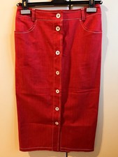 Gonna 42 Marella Donna Bottoni Rossa Cotone Nuova Leggera Vestiario Estiva