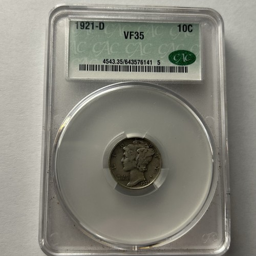 1921 mercury dime cac - d,