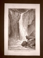 Il Rjukandfoss nel 1863 Contea di Telemark Norvegia Disegno di Gustave Doré