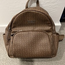 Brown Guess Monogram Backpack