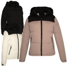 Giubbino Donna Piumino Con Cappuccio Imbottito Invernale Zip Impermeabile Nuovo