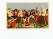NUORO - Costumi Sardi - Corteo Nuziale - tempera di Bakisfigus  1948 - C516