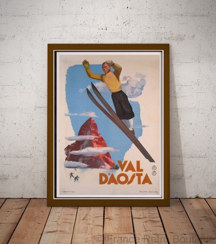 Poster sci val aosta italia - val,