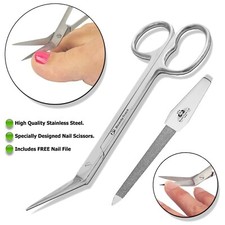 Forbici tagliaunghie punta manico extra lungo set manicure pedicure lima portata