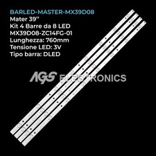 KIT 4 BARRE STRIP 8 LED TV