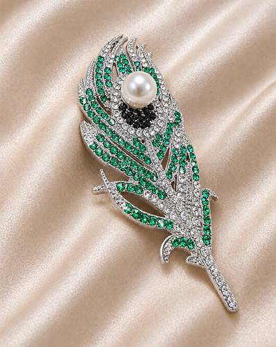 Spilla vintage argento piuma