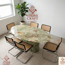 Tavolo Ovale In Onice Verde