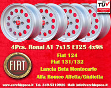 4 Cerchi Fiat Ronal A1 7x15 4x98 124 Spider Barchetta Punto Coupe 500 Abarth