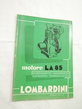 VECCHIO MANUALE USO MOTORE LOMBARDINI LA 85 PER TRATTORE D'EPOCA 1954