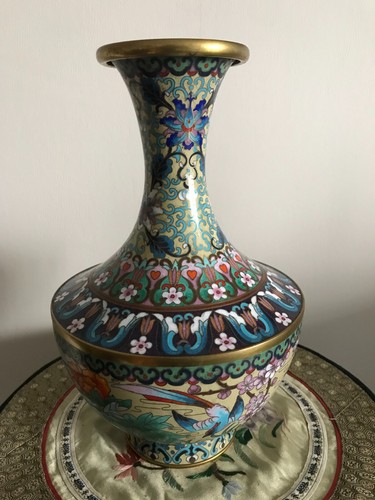 Cloisonne vase bronze - vase, emaux