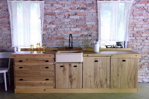 Cucina country legno con - cucina, in