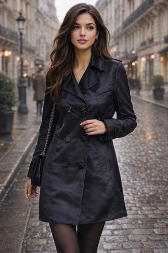 Trench donna lanvin - nero, raso