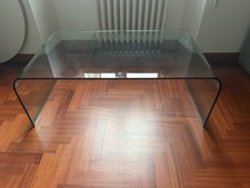 EGLEMTEK Luxury Z-01 Tavolino da Salotto in Vetro Curvato - Transparente