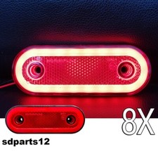 8x Luci Ingombro Neon 20 LED Rossi Fanalini Perimetrali 12/24v Camion Trattori 