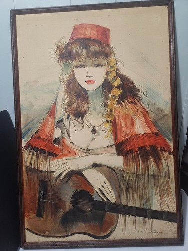 Grande quadro chitarra - , ragazza