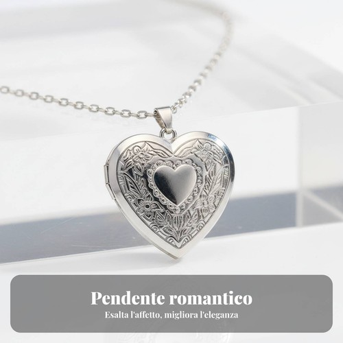 Medaglione portafoto cuore - medaglione,