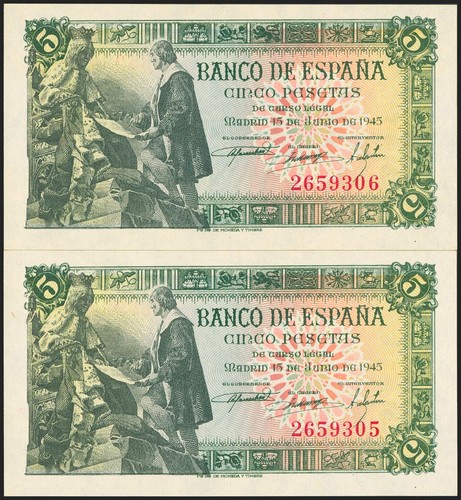 Pareja correlativa pesetas - pareja,