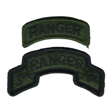 Ranger 3° Battaglione Patch Tab Set US Army Verde Nero Adatto VELCRO® BRAND Loop