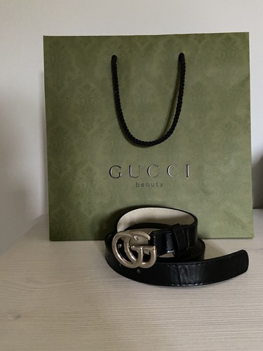 Cinturón negro gucci - cinturón,