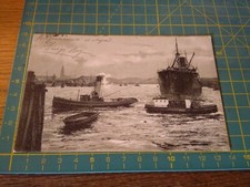 152448 CARTOLINA  tematica navi barche rimorchiatore mare luogo sconosciuto 