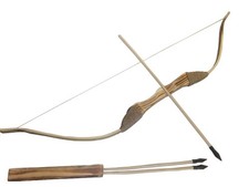 Arco in legno 95 cm + faretra + 3 frecce – set gioco bimbi