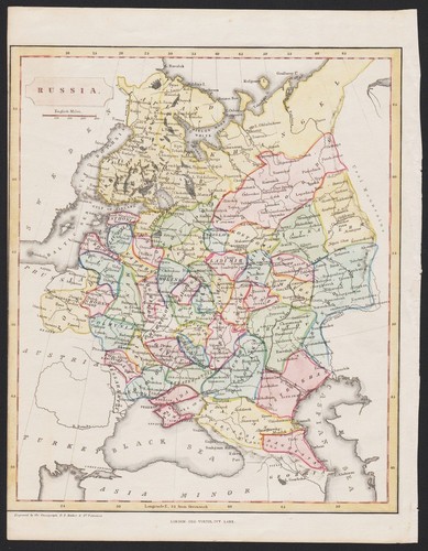 Mappa della russia incisione - mappa,