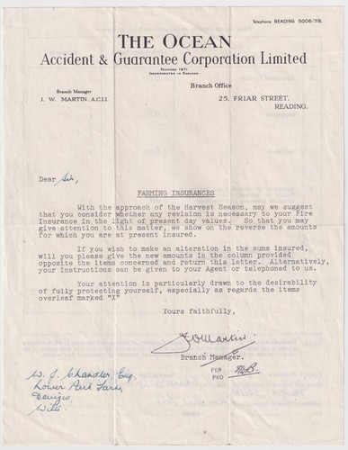 Letter the ocean accident - the, &
