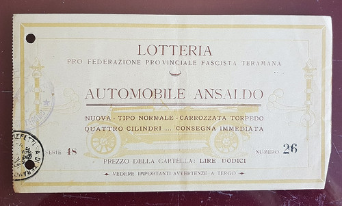 Biglietto lotteria automobile - biglietto,