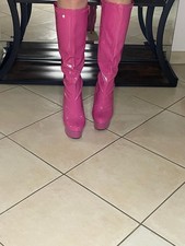 Stivali laccati tacco alto