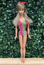 Splendido costume da bagno Barbie standard vintage #1190 originale 1969 Giappone gamba dritta