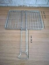 Graticola Griglia Doppia Barbecue Acciaio cromato cm 37,5 X 27,0 con Imbutitura