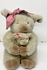 Vtg Mama Pig Piglet Plush