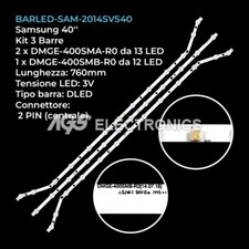 KIT 3 BARRE STRIP LED TV SAMSUNG 2014SVS-40-MEGA-3228,  LM41-00090, UE40H4200