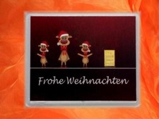 Renne di Natale lingotti d'oro regalo selezione 1g 2g 3,1g e sacchetto di velluto