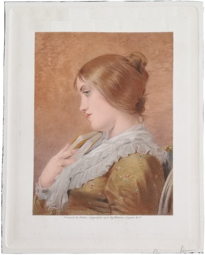 Incisione acquarellata bambina - incisione,