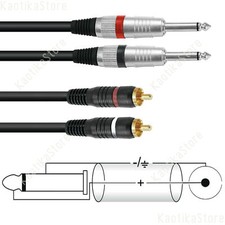 CAVO Jack RCA 6 METRI adattatore audio cavetto mixer mono cdj connettore plug dj