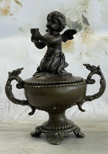 Bronzo statua portagioie - statua,