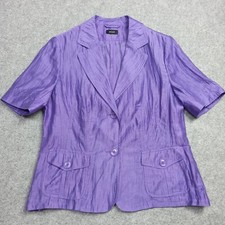 Basler Donna Lino Giacca Blazer D-40 GB-14 Viola Manica Corta senza Righe Estate