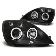 Fari Angel Eyes LED Nero per Ford Fiesta MK6 2002 al 2005