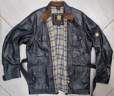 Belstaff Black Leather PANTHER Jacket  size Large giacca giubbino L Vintage Gold