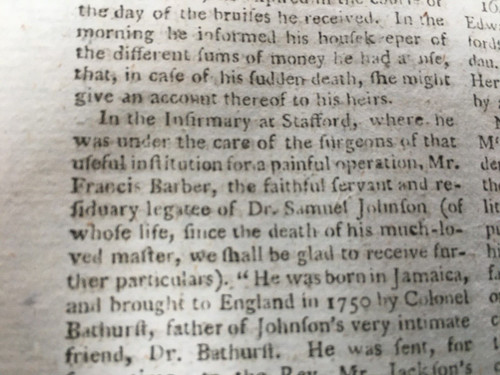 Francis barber slave jamaica - ,
