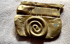 SCULTORE GRECO GIORGOS ROUSSIS PARTENONE METOPE ASTRATTO BRONZO SCULTURA FIRMATA