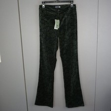 Pantaloni svasati Morris & Co x Paige Naomi multi velluto nel bosco scuro taglia 2 nuovi con etichette