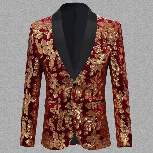 Blazer uomo velluto oro con - in,