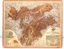 CARTA GEOGRAFICA  TIROLO 1908
