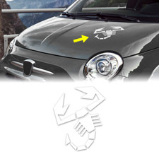 Adesivo Scorpione Abarth Prespaziato, Bianco, h 24 cm