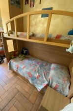 cameretta a ponte 2 letti con Materassi+Scaletta a Cassetto + Armadio + Comodino