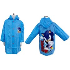 Sonic Giacca Para Pioggia Impermeabile  4-9anni Mantella Azzurro Poncho